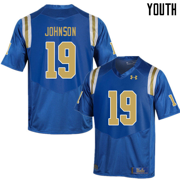 Youth #19 Alex Johnson UCLA Bruins College Football Jerseys Sale-Blue - Click Image to Close